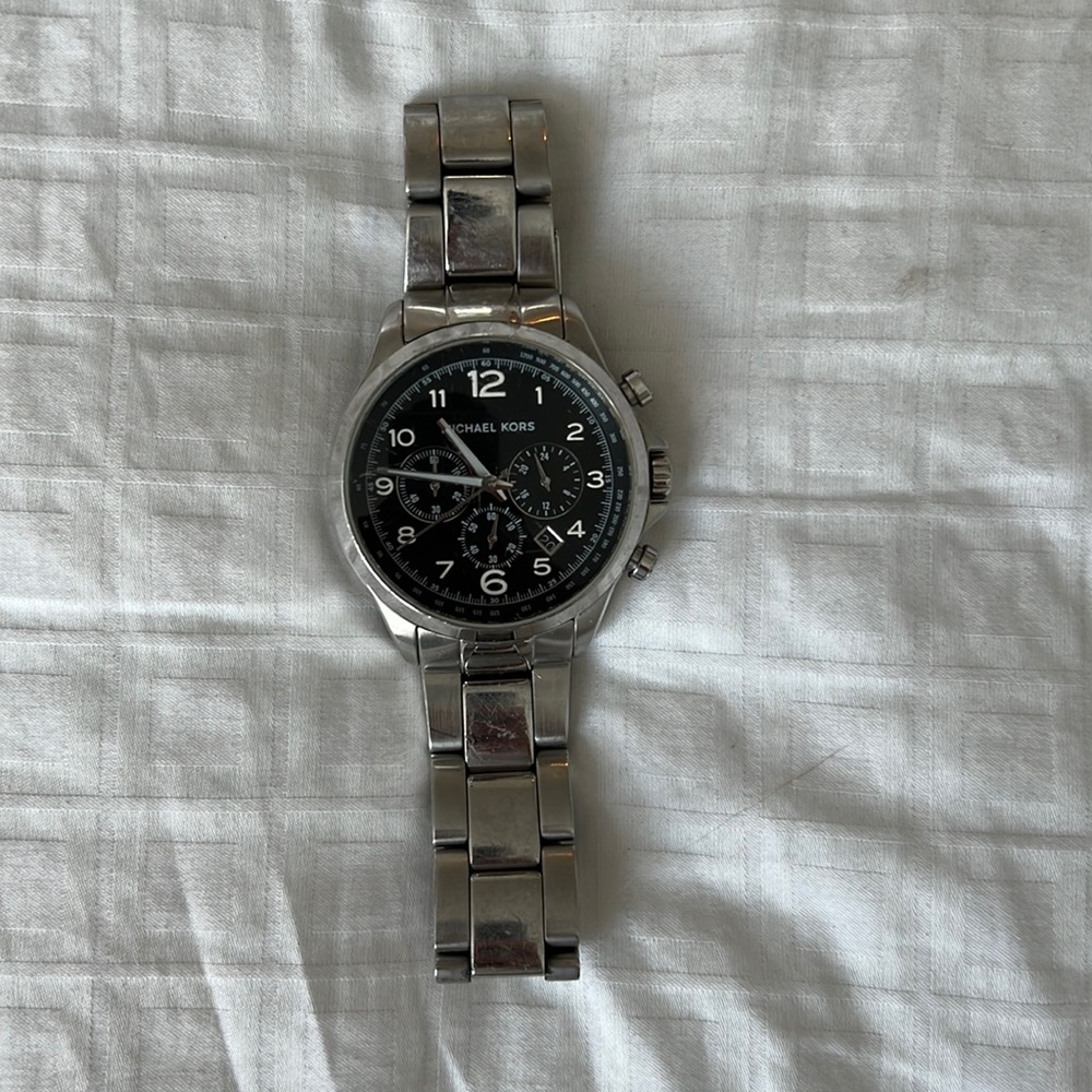 Black and Silver Michael Kors Watch